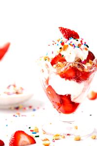 1 Serving Dessert - Sundae W/ Strawberry Puree
