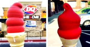 1 Serving Dipped Cone, Cherry - Large