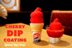 1 Serving Dipped Cone, Cherry - Small