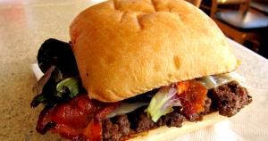 1 Serving Double Bacon & Cheese Ciabatta Burger