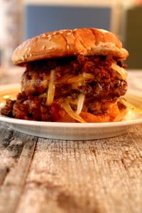 1 Serving Double Chili Cheeseburger