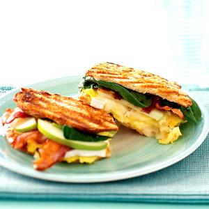 1 Serving Egg Spinach, Bacon Panini Sandwich