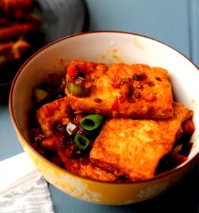 1 Serving Ethnic Products: Fried Tofu, Homemade Style
