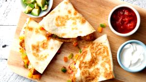 1 Serving Fajita Quesadillas Chicken W/ Rice & Beans