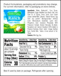 1 Serving Fat-Free Ranch For Dinner