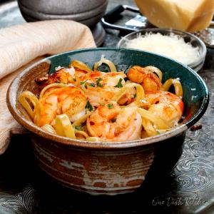 1 Serving Fiery Shrimp Fettucine