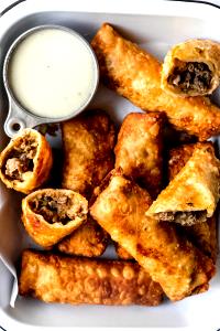 1 Serving Filet Mignon Philly Cheese Spring Rolls