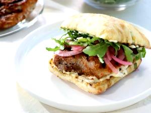 1 Serving Fire Grilled Mahi-Mahi Sandwich - Special Request No Mayonnaise On Sandwich, No Dressing On Salad