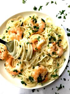 1 serving Garlic Cream Fettuccine with Shrimp