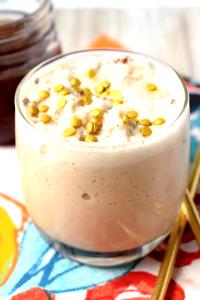 1 Serving Grande - Cinnamon Dolce Frappuccino Blended Coffee - No Whip - Soy (CD) Milk