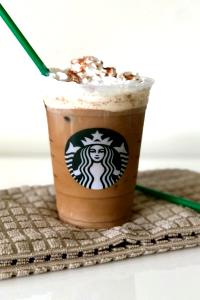 1 Serving Grande - Cinnamon Dolce Frappuccino Blended Coffee - Whip - 2% Milk