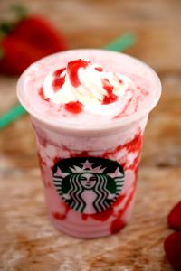 1 Serving Grande - Strawberries & Creme Frappuccino Blended Creme - Whip - Soy (US) Milk