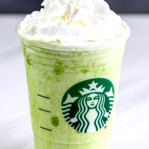 1 Serving Grande - Tazo Green Tea Frappuccino Blended Creme - No Whip - Soy (CD) Milk