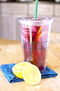 1 Serving Grande - Tazo Passion Shaken Iced Tea Lemonade - Nonfat Milk