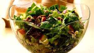 1 Serving Green Salad With Apples, Walnuts, And Blue Cheese