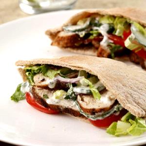 1 Serving Grilled Chicken Breast On Pita Sandwich - Special Request No Cheese Or Dressing