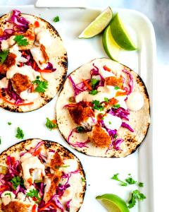 1 Serving Grilled Fish Tacos - Special Request No Lime Sauce