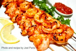 1 Serving Grilled Shrimp And Markey Greens