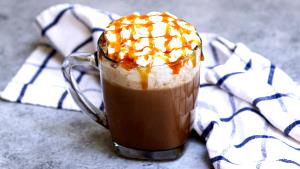 1 Serving Hot Caramel Mocha Non-Fat Milk 20Oz
