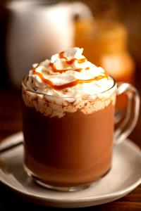1 Serving Hot Caramel Mocha Non-Fat Milk 8Oz