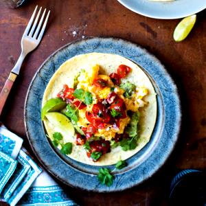 1 serving Huevos Rancheros - Scrambled Eggs Breakfast Platter