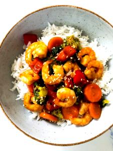 1 serving Japanese Shrimp Teriyaki Bowl with White Rice