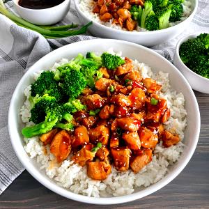 1 Serving Japanese Teriyaki Bowl With Brown Rice Chicken