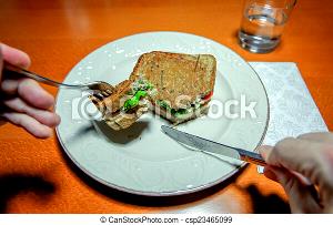 1 Serving Knife & Fork Turkey Sandwich