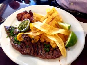 1 serving LongHorn Churrasco Steak with Plantains (Dinner)