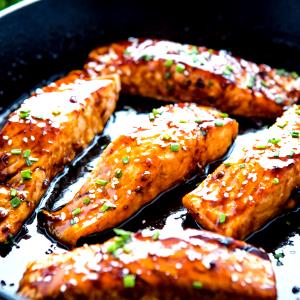 1 serving Maple-Glazed Salmon & Shrimp