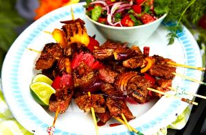 1 Serving Meatless Barbecue Beef Skewers