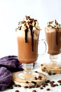 1 Serving Medium Caffe Mocha With Sugar-Free Chocolate And Whip 16Oz., 8 Tbsp. Whip - Homogenized Milk