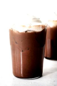 1 Serving Medium Iced Caffe Mocha With Sugar-Free Chocolate And Whip 16Oz., 8 Tbsp. Whip - Pacific Soy