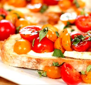 1 serving Mozzarella with Bruschetta Tomatoes