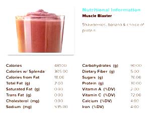 1 Serving Muscle Blaster W/ Splenda Smoothie