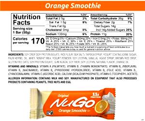1 Serving Orange Smoothie Nutrition Bar