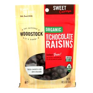 1 Serving Organic Dark Chocolate Raisins Single Serve Bag
