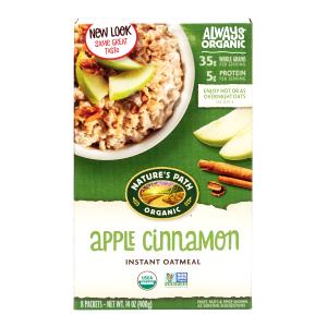 1 Serving Organic Instant Oatmeal - Apple Cinnamon