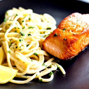 1 serving Pan-Seared Salmon Pasta (Light)
