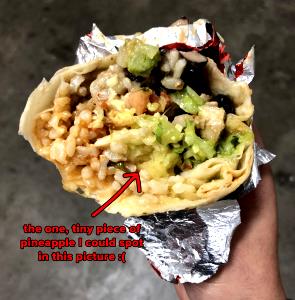 1 Serving Pineapple Thai Burrito