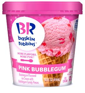 1 Serving Pink Bubblegum Ice Cream - 2.5 Oz Scoop