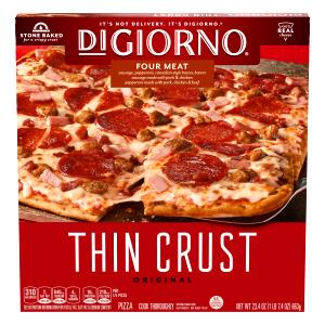 1 Serving Pizza, Thin Crust, Four Meat
