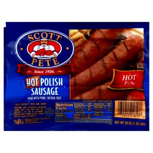 1 Serving Polish Sausage, Beef W/Chicken, Hot