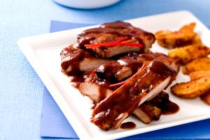 1 Serving Pork Loin Ribs With BBQ Sauce