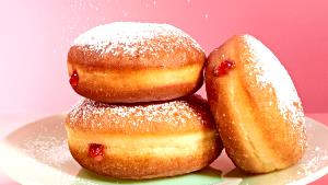 1 Serving Powdered Strawberry Filled Doughnut