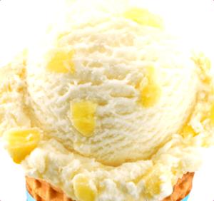 1 Serving Premium Churned Reduced-Fat, No Sugar Added Pineapple Coconut Ice Cream - 2.5 Oz Scoop