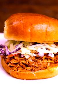 1 Serving Pulled Pork Sandwich On Onion Bun