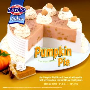 1 Serving Pumpkin Pie Blizzard Cake, 10", 1/10
