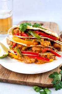 1 Serving Quesadillas - Fajita Chicken & Steak Combo
