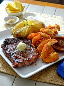 1 Serving Ribeye & 5 Fried Shrimp
